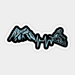 Ski and Mountains - Funny Wintersports Skiing Gift Sticker